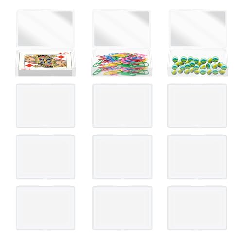 12 Pcs Playing Card Deck Plastic Boxes Clear Poker Gaming Play Card Holder Empty Storage Organizer Reusable Business Trading Card Case for Storing Organizing Supplies - color: 12 Pcs