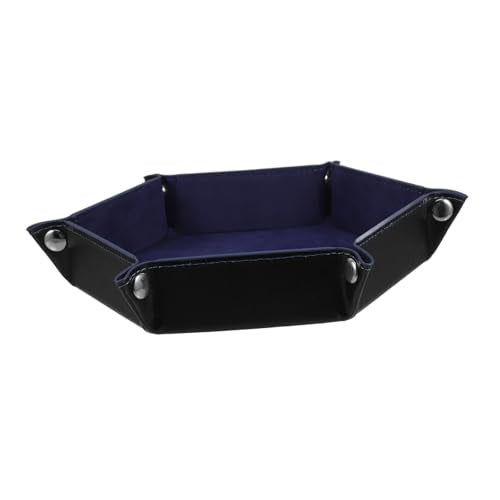 Toddmomy Foldable Dice Storage Box Creative Pu Dice Tray Elegant Design for Organizing Sundries Jewelry and Mobile Phones for Tabletop Games