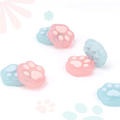 GeekShare Cat Paw Shape Thumb Grip Caps,Soft Silicone Joystick Cover Compatible with Switch/OLED/Switch Lite,4PCS (Glitter) - color: Glitter Cat