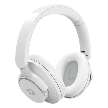 Redragon H610 Wireless Gaming Headset for PC, Mac, NS, Phone - BT 5.3 with Active Noise Cancellation, 40H Battery, Lightweight, Over-Ear Headphones with Built-in Mic, White - color: White