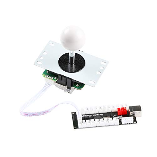 Hikig 2-Player DIY Arcade Kit 20x Arcade Buttons + 2X Arcade Joystick + 2X Zero Delay USB Encoder for PC, MAME, PS3, Raspberry Pi Color: White & Black