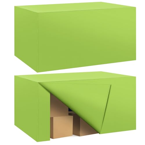 Ascoza 2 Pack Fitted Tablecloth for 4 Foot Rectangle 48 x 24 Inch Apple Green Table Covers Water Resistant Polyester Cloth for Folding, Parties,Display, Trade Show (Apple Green) - color: Apple Green, size: 4FT