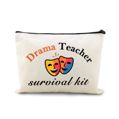 Drama Teacher Funny Zipper Makeup Bag Pouch Travel Toiletry Bags for Theater Teachers Just Because Gift Humorous Drama Eductor Instructor Retirement Christmas Birthday Gift - color: Drama Teacher