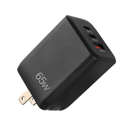 EP 65W USB C Charger Block, PPS GaN 3-Port Compact Foldable Power Adapter Fast Type C Charging Station Compatible with MacBook, Galaxy S24, iPhone 16/15Pro, Switch, Steam Deck, Galaxy S24 Black