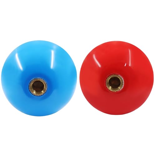 ZOCCVI 35mm Arcade Joystick Ball Top Handle, Red and Blue, 2 Pcs | M6 Thread, Plastic Replacement Knob, DIY Arcade Game Fight Stick, Round - color: Red+Blue(Round)