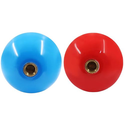 ZOCCVI 35mm Arcade Joystick Ball Top Handle, Red and Blue, 2 Pcs | M6 Thread, Plastic Replacement Knob, DIY Arcade Game Fight Stick, Round - color: Red+Blue(Round)
