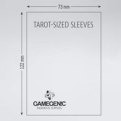 Prime Board Game Sleeves | Pack of 50 Extra-Clear Sleeves | 72 by 122 mm Card Sleeves Optimized for Use with Tarot Cards | Premium Card Protection | FFG Orange Color Code | Made by Gamegenic