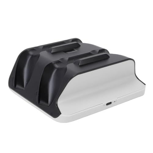 Controller Charging Station for Edge Controller, Dual Game Console Charger Dock with Storage Stand and USB Cable, White Black - color: White Black