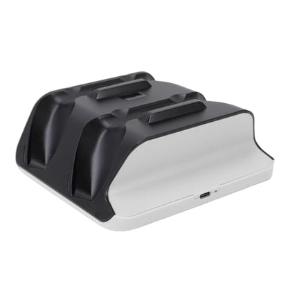 Controller Charging Station for Edge Controller, Dual Game Console Charger Dock with Storage Stand and USB Cable, White Black - color: White Black