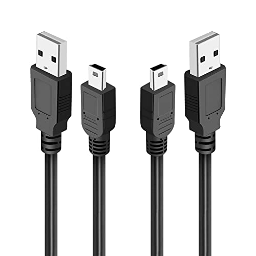 2 Pack 10 FT Replacement USB Cable Power Cord for Logitech Blue Yeti MIC, Blue Snowball iCE USB Mic Wire, PS3 Controller,Dash Cam, Garmin GPS,TI-84 Plus CE USB A to Mini-B Data Transfer Cable & More - size: 10 Feet, style: 2-Pack