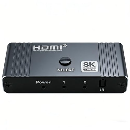 HDMI 2.1 Bi-Directional AB Switch 8K60Hz 2X1 HDMI Switcher with Remote Control Compatible with Laptops PC Xbox Series PS5 / PS4 Projector and More