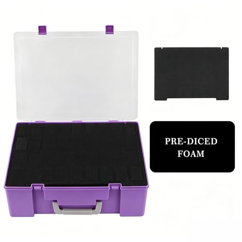 Miniature Storage Figure Case, Purple, 108 Slot | Sturdy Carrying, Figurine Minature Carrying Case, Compatible with D&D and More - color: Purple
