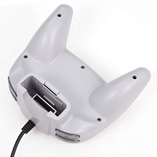 KIWITATA Retro N64 Mini Controller, Classic Wired Remote Game Pad Upgraded Joystick Controller for N64 System Video Console (Gray) - color: Grey