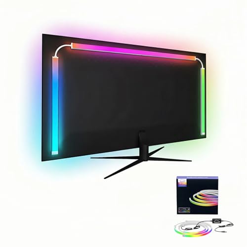 27 Inch Monitor Backlight - Immersive LED Strip with Screen Mirror Sync - PC and Mac Software Control - Gaming Setup Desktop Lights - 16M Colors Chasing Effects (27 inch) - size: 27 inch