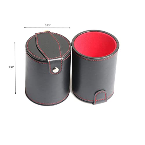 SUPVOX Double Layer PU Leather Dice Cup Silent Dice Shaking Box for Board Games KTV and Bar Entertainment Includes Storage