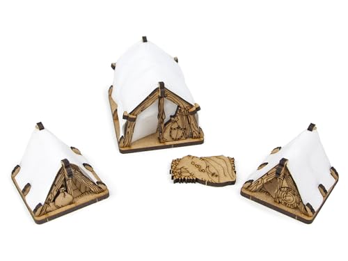 Adventurers Camp D&D Terrain, Furniture Scatter Terrain for 25mm 32mm 28mm Miniatures, DND Accessories for Dungeons & Dragons, Pathfinder, Warhammer, Wargaming Tabletop Battle Mat