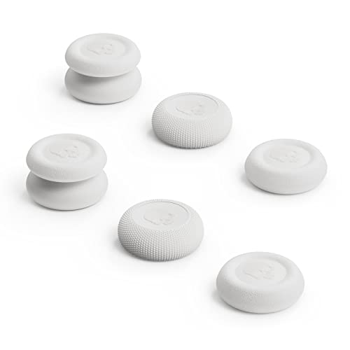 Skull & Co. Skin, CQC and FPS Thumb Grip Set Joystick Cap Analog Stick Cap for Nintendo Switch Pro Controller & PS5 / PS4 / Slim/Pro Controller- White, 3Pairs(6pcs) - color: White, size: Concave-6pcs