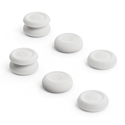 Skull & Co. Skin, CQC and FPS Thumb Grip Set Joystick Cap Analog Stick Cap for Nintendo Switch Pro Controller & PS5 / PS4 / Slim/Pro Controller- White, 3Pairs(6pcs) - color: White, size: Concave-6pcs