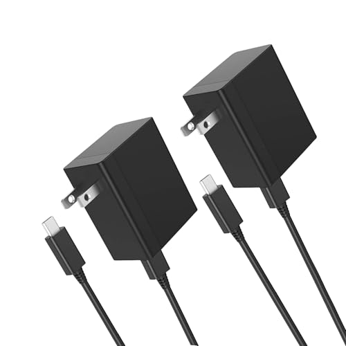 2 Pack Charger for Nintendo Switch,USB-C Fast Wall Charging Block with 6ft Cable,Wall & Travel Charger Adapter for Switch,Steam,ROG Ally