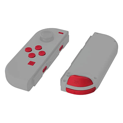 eXtremeRate DIY Full Set Buttons for Nintendo Switch & Switch OLED, Custom Replacement Buttons for JoyCon, ABXY Direction Keys SR SL L R ZR ZL + - Home Capture Trigger Buttons Springs - Passion Red - color: Passion Red