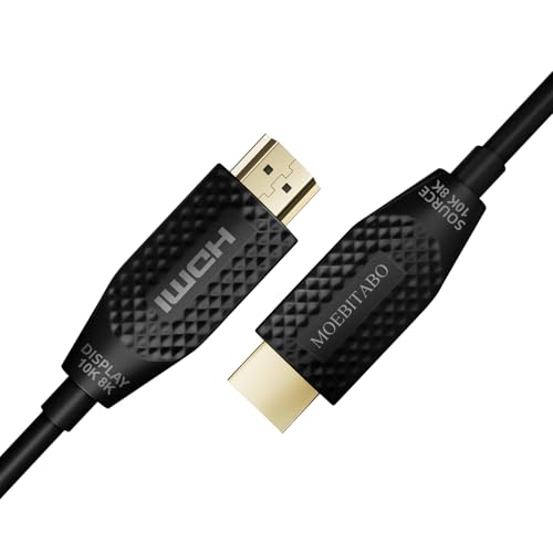 Fiber Optic HDMI Cable 8K 48Gbps 10FT High speed HDMI 2.1 Cord in-Wall CL3 Rated 10K@30Hz 8K@60Hz eARC HDCP 2.2/2.3 VRR ALLM Dynamic HDR10+ 3D Compatible with Switch Xbox PC Monitor TV Laptop PS4/PS5 - size: 10FT