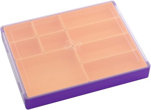 Token Silo Convertible | Store & Organize Board Game Tokens | 9 Removable Trays in 3 Different Sizes | Stackable Token Box | Convenient Space-Saving Design | Orange Color | by Gamegenic (GGS22006ML) - color: Purple/Orange