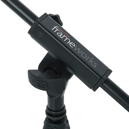 Gator Frameworks Deluxe Weighted Base Boom Mic Stand (GFW-MIC-0822) | Telescoping Boom Arm Rectangular Weighted Base & 2.5 lb. Counterweight for stable extended positioning - style: Deluxe Weighted Base