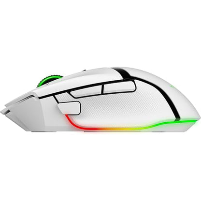 Razer Basilisk V3 Pro 35K Wireless Gaming Mouse, 140 Hr Battery, White | HyperScroll Tilt Wheel, 35K DPI Optical Sensor Gen 2, 13 Customizable Controls, Chroma RGB, Optical Switches Gen 3 - color: White