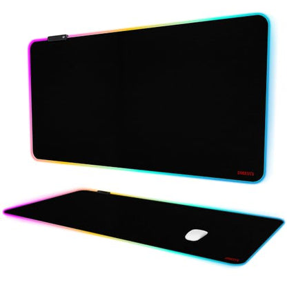 ZORESYN RGB Gaming Mouse Pad - 39.4"x19.7" Large Mousepad with Led Light, Keyboard Pad Gaming Accessories for Desk, Non-Slip Rubber Base Big Mouse Mat for Gamer,Black - size: 39.4L x 19.7W inches