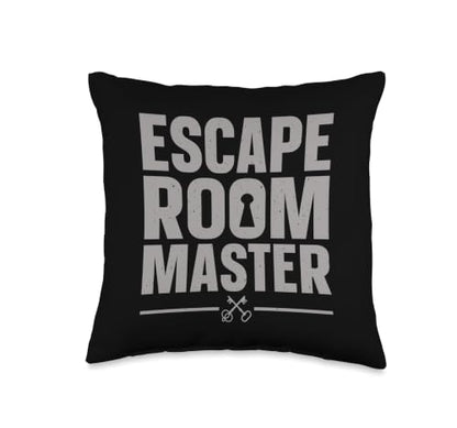 Funny Escape Room Art for Men Women Escape Game Escape Room Throw Pillow - size: 16x16