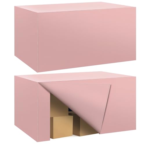Ascoza 2 Pack Fitted Tablecloth for 4 Foot Rectangle Tables 48 x 24 Inch Dusty Pink Table Covers Water Resistant Polyester Table Cloth for Wedding, Parties,Display, Trade Show (Dusty Pink) - color: Dusty Pink, size: 4FT