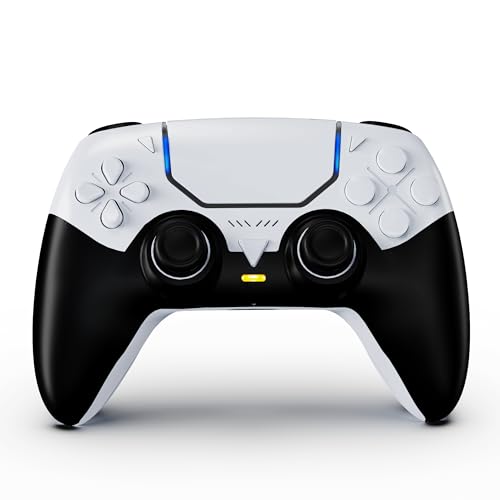 SWVOE Controller for P5, Wireless P 5 Remote Compatible with P 5/PC/Steam Deck, Support Programmable, Vibration, 6-Axis Sensor, Speaker, Mute, and Audio Jack (White)