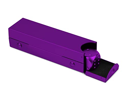 DS.DISTINCTIVE STYLE Aluminum Alloy Dice 5 Pieces 16mm Portable Metal Dices with Case 6 Sided Dice for Party Game - color: Purple, style: Rectangle