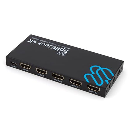 Sewell SplitDeck 4K, 4K 60Hz HDMI Splitter with Downscaling to 1080p, 1x4 | 4K 60Hz, Downscaling to 1080p - Automatic, Downscaling, and EDID modes - size: 1x4