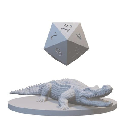 Large Animal Miniature for DND Pathfinder RPG Unpainted Resin 28mm-32mm (Crocodile)