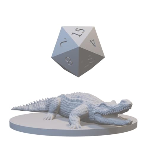 Large Animal Miniature for DND Pathfinder RPG Unpainted Resin 28mm-32mm (Crocodile)