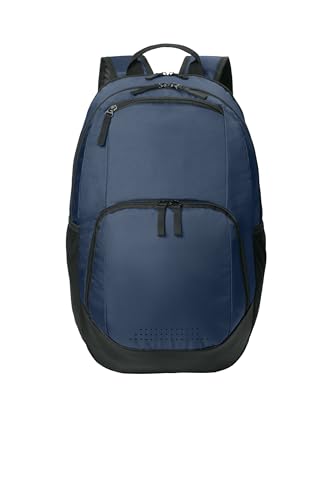 SPORT-TEK Unisex Rec Backpack | Laptop Bag for Women & Men, Gym Backpack with Padded Back & Ventilated Shoe Compartment - color: True Navy