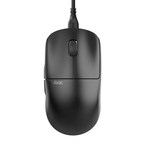 Pulsar Gaming Gears X2 Wired Gaming Mouse, Ultra Lightweight, Optical Switch, 26000 DPI, Motion Sync, PAW3395 Sensor (Medium, Wired, Black) (Renewed)