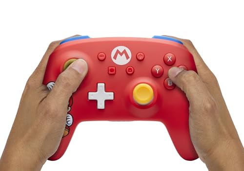 PowerA Wireless Controller for Nintendo Switch - Mario Joy, Switch Lite/Switch-OLED Model, Nintendo Switch 2, AA Battery Powered (Battery Included), Bluetooth, Motion Controls, Officially Licensed - style: Mario Joy
