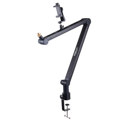 VEVOR Microphone Boom Arm, with Desk Mount Clamp, Adjustable Mic Stand with Cable Management,360° Rotatable,3/8" to 5/8" Adapter, for Recording Studio Streaming Gaming Blue Yeti SM7B Audio Podcast - style: Mic Boom Arm