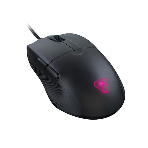 Turtle Beach Pure SEL Wired RGB Gaming Mouse for PC | Ultra-Lightweight, 8K DPI Optical Sensor, Mechanical Switches, Pretension System, Pure PTFE Glides, AIMO RGB Lighting, Black - color: Black