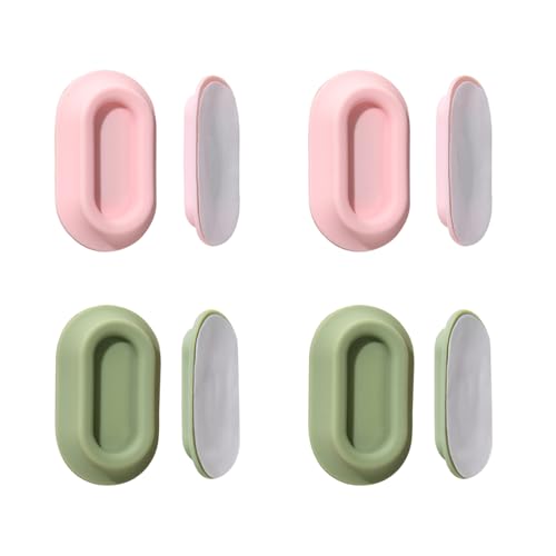 XYOFUN Magnetic Remote Control Holder Wall Mount - 4 Pcs Pink & Green | No Drill Self-Adhesive Organizer, For Air Conditioner & TV Remotes, Storage Caddy for Televisions Backside - color: Pink&Green