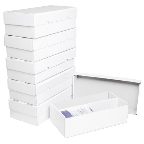 NUMINA 6 Pack 2-Row Large Card Storage Boxes, Holds up to 1800 Cards per Box (10800 Total), Heavy-Duty Cardboard Organizer with Dividers for MTG, Toploader & Sports Cards - size: 6 Pack