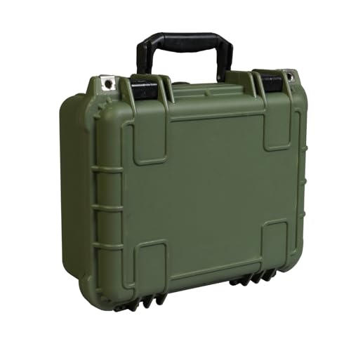 Jack Boss 14x 11.5x 6.5 Inch Hard Case, Portable Weather Waterproof Protective Camera Case with Customizable Foam, Fit Use of Drones, Camera, Equipments, Green - color: GREEN, size: 13.6x11.4x6 in
