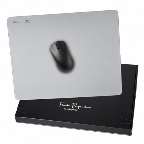 Pro Glass Gaming Mouse Pad, Electroplated Hard Glass Mousepad, Sleeve-Free Smooth Glide, Reduced Skin Drag, High-Stability Base, Graphite Gray