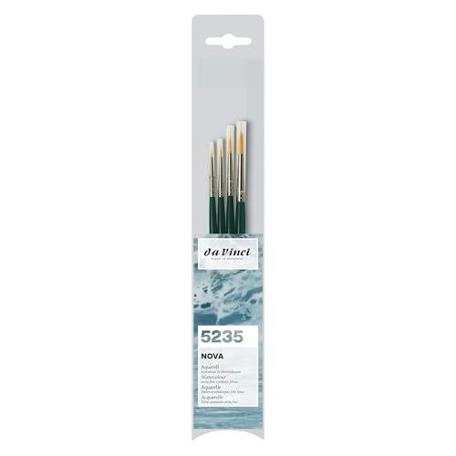 da Vinci Watercolor Series 5235 Nova Paint Brush Set, Synthetic, Multiple Sizes, 4 Brushes (Series 1570) - style: Nova Mini Round Set 2