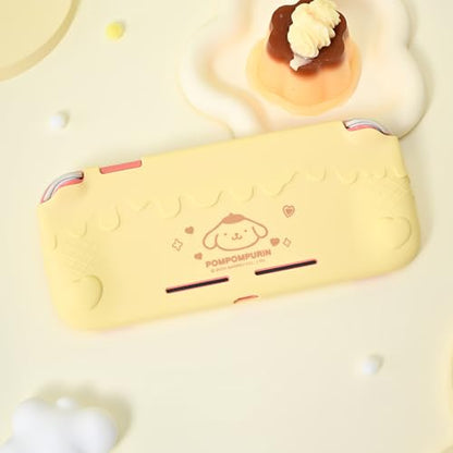 Kuitmor Switch Lite Protective Case,Soft Silicone Protective Shell,Anti-Scratch Protective Cover Case for Switch Lite with 2 Thumb Grip Caps（Yellow Pompompurin） - color: Yellow Pompompurin