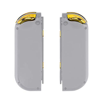 eXtremeRate Chrome Gold Full Set Replacement Buttons for Nintendo Switch & OLED JoyCon, ABXY Direction Keys SR SL L R ZR ZL + - Home Capture Trigger Buttons Springs - Controller Without - color: Chrome Gold