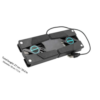 2pcs USB Laptop Cooling Pad Dual Fan Cooler Stand for Gaming Notebooks, Foldable Ventilated Cooler Suitable for Travel and Office Use