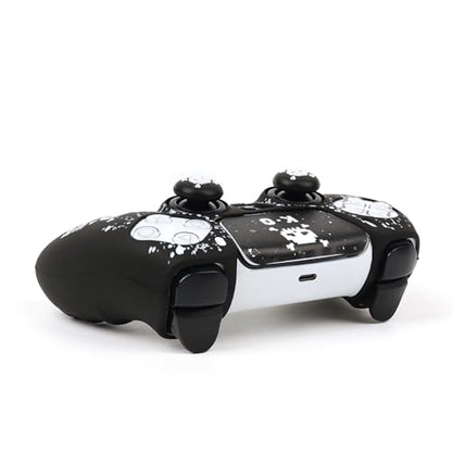 Pixelated Skull Controller Skin Cover Compatible with PS5/Playstation 5 Controller, RALAN Protector Case Customised Thumb Grip - color: Pixelated Skull Black White